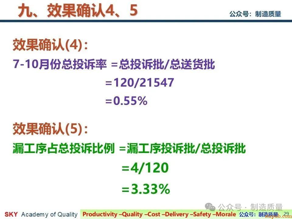 降低漏工序客诉率 降低漏工序客诉率