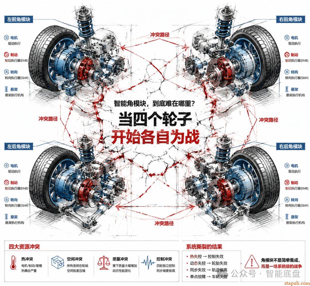 智能角模块,到底难在哪里?——一场被物理定律逼出来的底盘架构战争 智能角模块,到底难在哪里?——一场被物理定律逼出来的底盘架构战争