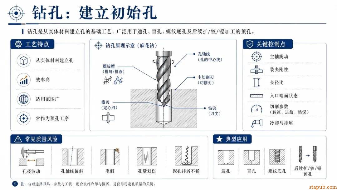 钻、扩、铰、镗、拉、磨、锪孔有什么区别?7种常见孔加工方法一次讲清 钻、扩、铰、镗、拉、磨、锪孔有什么区别?7种常见孔加工方法一次讲清